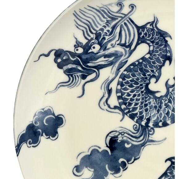 WIlliams Sonoma Korean Table Blue and White Dragon 11" Dinner Plate-Rare - Picture 2 of 6